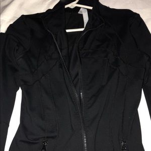 Black athletic Lulu zip